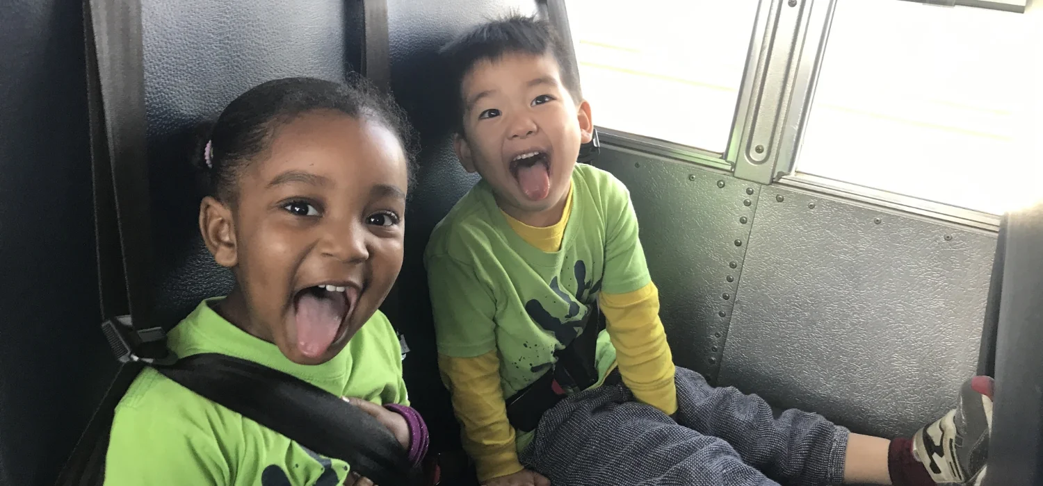 students on a bus